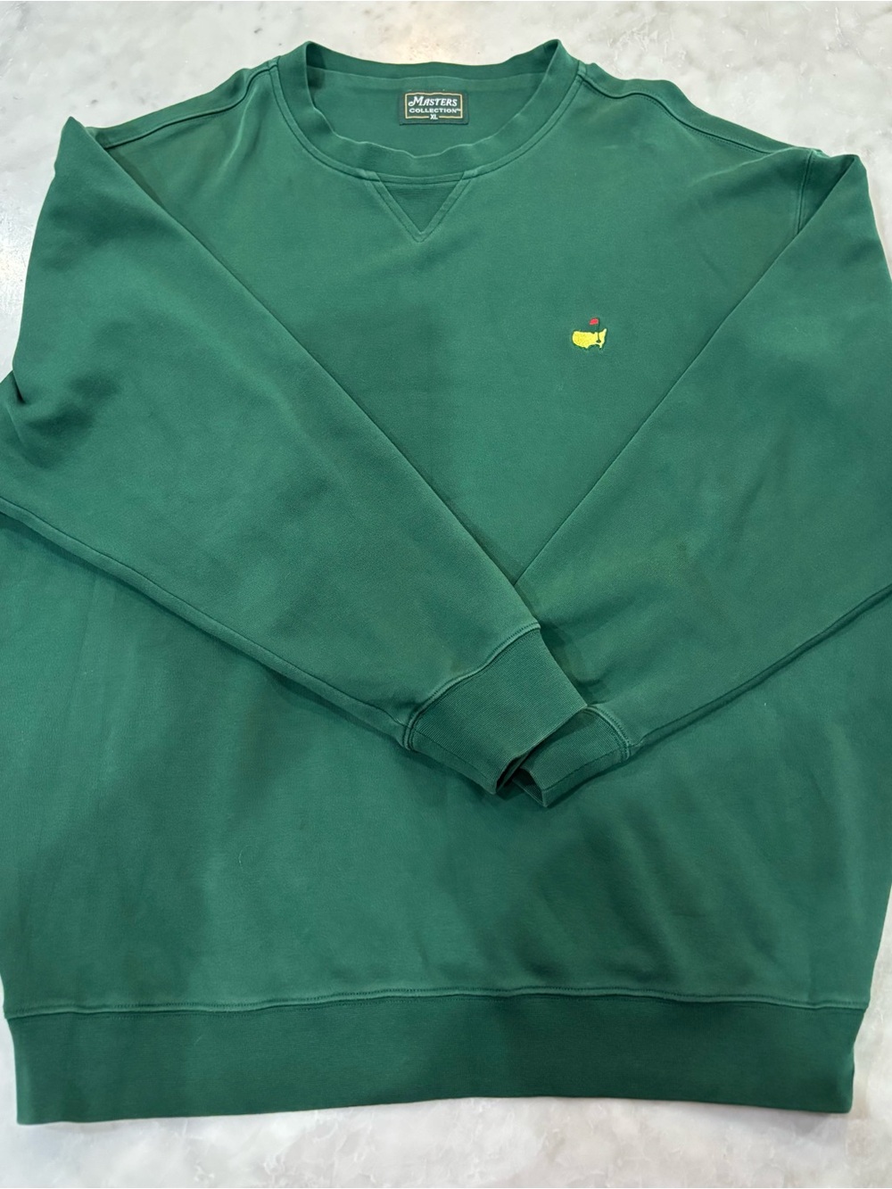 Masters Men’s XL Golf Forest Green Crewneck with Yellow Logo